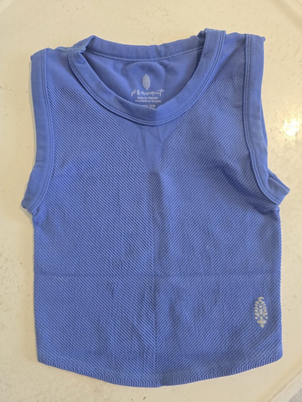 Free People Movement FP Blue Cropped Tank Bra Cami XS S Freethrow Muscle